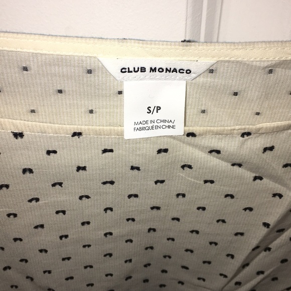 Club Monaco black & white polka dot peplum top! - Picture 3 of 3